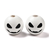 Printed Round Wood European Beads X1-WOOD-M006-02-2