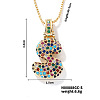 Brass Pave Colorful Cubic Zirconia Letter Pendant Box Chain Necklaces NU0575-19-1