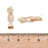 Brass Micro Pave Clear Cubic Zirconia Fold Over Clasps KK-B125-22G-2