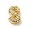 Brass Micro Pave Clear Cubic Zirconia Charms ZIRC-C009-01G-S-1