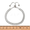 304 Stainless Steel with Clear Cubic Zirconia Link Chain Bracelets BJEW-G754-03P-01-5