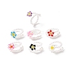 Handmade Polymer Clay Cuff Rings for Women RJEW-JR00917-01-S-1