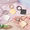 4Pcs 4 Styles Stainless Steel Keychains KEYC-TA0004-81C-5