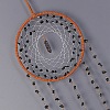 Iron & Natural Black Agate Woven Net Hanging Suncatchers HJEW-F027-09-3