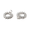 Brass Micro Pave Clear Cubic Zirconia Pendants KK-E068-VB189-2
