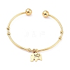 PVD Vacuum Plating 201 Stainless Steel Cuff Bangles BJEW-M284-20G-1-2