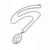 Stainless Steel Virgin Mary Pendant Necklace with Box Chains for Women NJEW-E066-01P-2