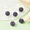 Half Drilled Polymer Clay Rhinestone Round Beads X-RB-H258-HD8mm-539-3