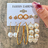 Alloy & Plastic Pearl & Rhinestone Earring Sets WG17A46-17-1