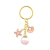 Glass Bottle with Glass Rhinestone & Alloy Enamel Keychain KEYC-FZ00019-2