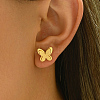 Stylish Stainless Steel Double-layer Butterfly Stud Earrings OJ6331-4