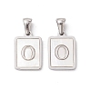 304 Stainless Steel Pave Shell Pendants STAS-G327-01P-O-1