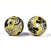 Bohemian Style Printed Schima Wood Beads WOOD-T032-31G-2