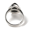 Natural Obsidian Teardrop Adjustable Rings RJEW-K371-08S-08-4