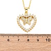 Brass Micro Pave Clear Cubic Zirconia Butterfly Heart Pendant Necklaces for Women NJEW-S438-07D-G-5