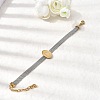 304 Stainless Steel Virgin Mary Bangles for Women BJEW-K295-01B-GP-2
