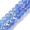 AB Color Plated Transparent Electroplate Beads Strands EGLA-H104-06G-1