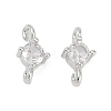 Brass Clear Cubic Zirconia Connector Charms KK-Z094-10P-1