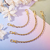 3Pcs 3 Styles 304 Stainless Steel Cable Chain Bag Extender Chains FIND-TA00001-4