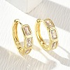 Brass Pave Cubic Zirconia Hoop Earrings KK-CBA98BA-15G-1