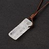 Natural Quartz Crystal Nugget Pendant Necklace with Waxed Cord for Women NJEW-F306-01H-1