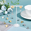 50Pcs Ion Plating(IP) 304 Stainless Steel Stud Earring Findings STAS-DC0012-98-5