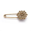 Tibetan Style Alloy Safety Brooches X-JEWB-WH0008-11AS-1