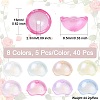 40Pcs 8 Colors Transparent Plastic Bead Caps KY-CJ0001-97-2
