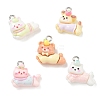 Running Animal Theme Printed Opaque Resin Pendants RE-CBAFB89-03-1