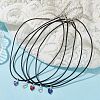 5Pcs 5 Color Glass Heart Pendant Necklaces Set NJEW-JN04476-S-1