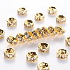 Brass Grade A Rhinestone Spacer Beads RSB036NF-01G-1