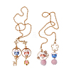 DICOSMETIC 2Pcs 2 Style Lucky Cat Car Charm Porcelain Figurine Hanging Pendant Decorations HJEW-DC0001-05-1