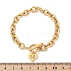 Golden 304 Stainless Steel Charm Bracelets NJEW-K284-01G-M-5
