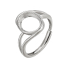 1Pc Rhodium Plated 925 Sterling Silver Adjustable Ring Components FIND-PH0023-51-1