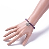 Natural Amethyst Stretch Charm Bracelets BJEW-JB04931-05-5