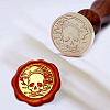 Brass Wax Seal Stamp with Handle AJEW-WH0184-1149-3