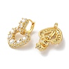 Brass Pave Clear Cubic Zirconia Hoop Earrings for Women EJEW-M258-03G-2