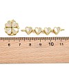 Brass Micro Pave Clear Cubic Zirconia and Natural Shell Connector Charms SH-CBA3723-01G-2