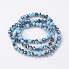 Electroplate Opaque Glass Beads Strands EGLA-A034-P6mm-Q05-2