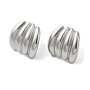 Non-Tarnish 304 Stainless Steel Embossing Stud Earrings LS-EJEW-U001-06P-04-2