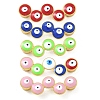 Rack Plating Brass Enamel Evil Eye Connector Charms KK-A234-025G-1