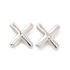 Brass Hollow Out Initial Letter Stud Earrings for Women EJEW-A044-01P-X-1