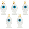 5Pcs Natural White Shell Pendants SHEL-BC0001-051-1