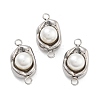 304 Stainless Steel Pave ABS Pearl Connector Charms STAS-S131-01P-1