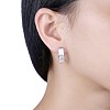 Trendy Sterling Silver Hoop Earrings EJEW-BB29999-B-3