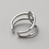 Stainless Steel Wrap Knot Open Cuff Ring for Women RJEW-WH0011-28-2