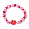 Handmade Flower Polymer Clay Stretch Bracelets BJEW-JB09825-02-1