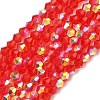 Electroplate Transparent Glass Beads Strands EGLA-K015-18A-1
