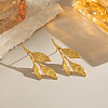 Leaf 304 Stainless Steel Stud Earrings EJEW-P332-02G-1