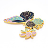 Rack Plating Alloy Enamel Big Pendants ENAM-N056-399C-G-2